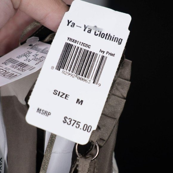 NWT YAYA Afledo Taupe Cream Print Slip Dress - Picture 5 of 5